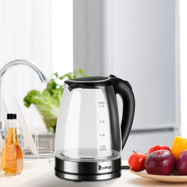 Electric Glass Kettle Blue