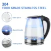 Electric Glass Kettle Blue
