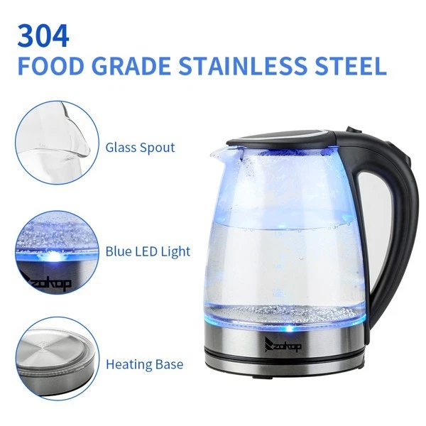 Electric Glass Kettle Blue