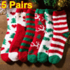 5 Pairs Ladies Fluffy Christmas Socks | Cozy Winter Gift Set