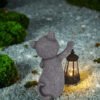 Cat Statue Solar Ornament | Waterproof Garden Figurine Decor