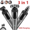 Men’s 3-in-1 Electric Shaver | Rotary Razor USB Rechargeable