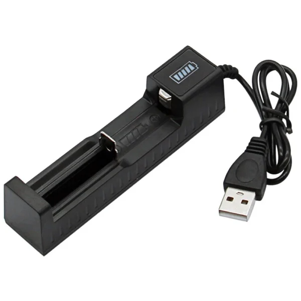 18650 Rechargeable Battery Charger Set – USB Smart Charger with 2× 3000mAh 3.7V Li-ion Batteries Keep your devices powered with this 18650 rechargeable battery charger set, including a USB smart charger and two high-capacity 3000mAh Li-ion batteries. Designed for convenience and safety, this compact charger allows you to charge batteries anywhere using a USB power source. Key Features Smart Battery Charger – Intelligent charging system automatically detects battery status and stops charging when the battery is fully charged to prevent overcharging. USB Powered Charging – Simply connect the charger to any USB port such as a wall adapter, power bank, laptop, or computer for convenient charging anywhere. Compact & Portable Design – Lightweight and pocket-sized single-slot charger makes it easy to carry while travelling or for everyday use. Advanced Safety Protection – Built-in protection features including over-voltage protection, over-current protection, short-circuit protection, reverse polarity protection, and heat dissipation design for safe operation. High Capacity Batteries Included – Comes with two 18650 3.7V 3000mAh rechargeable Li-ion batteries, ideal for powering compatible electronic devices. Specifications Charger Colour: Blue Power Supply: USB Charger Input Power: 100–240V ~ 50–60Hz Output Voltage: 4.2V – 1000mA Size: 65mm × 65mm × 18mm Battery Battery Type: 18650 Rechargeable Li-ion Battery Voltage: 3.7V Capacity: 3000mAh Power: 11.1W Environmentally Friendly – No memory effect Compatibility Suitable for devices using 18650 batteries, such as: Emergency lighting Portable electronic devices Power tools Other compatible battery-powered appliances Not suitable for vape devices. Note: This is not an AA or AAA battery. Safety Warning Do not dispose of batteries in fire or expose to excessive heat. Do not puncture, damage, or disassemble batteries. Do not mix new batteries with used batteries. Package Contents 1 × Single Slot USB Battery Charger 2 × 18650 Rechargeable Batteries (3000mAh) Ideal for reliable, convenient charging of 18650 Li-ion batteries at home or on the go.
